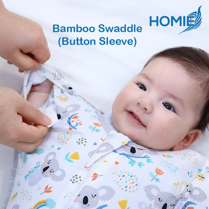 Bamboo Swaddle Sack (0–12M) – Two-Way Zipper & Leg Freedom
