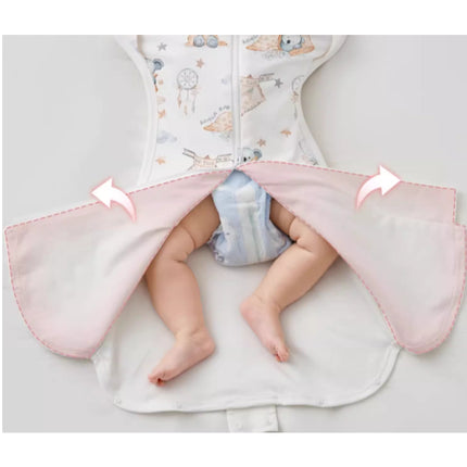 Bamboo Swaddle Sack (0–12M) – Two-Way Zipper & Leg Freedom