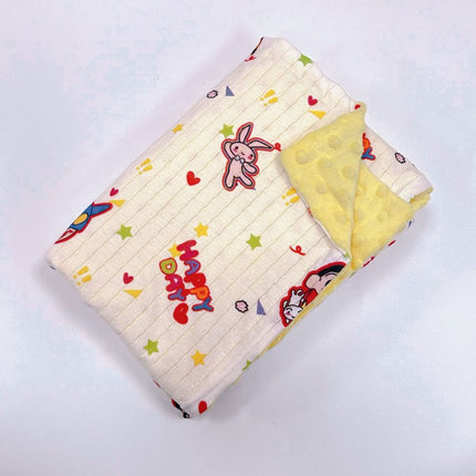 HOMIE Snuggle Soft Minky Baby Blankets/Ultra-Soft Minky Dot Fabric & Cute Cartoon Prints【110x150cm】
