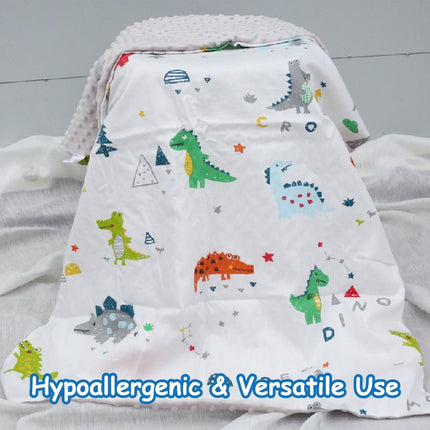 HOMIE Snuggle Soft Minky Baby Blankets/Ultra-Soft Minky Dot Fabric & Cute Cartoon Prints【110x150cm】