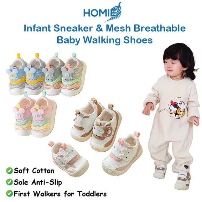 Infant Sneakers Baby Walking Shoes/Anti-slip sole/Ultra-Soft Toddler Shoes