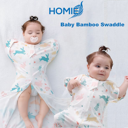 Newborn Bamboo Button Swaddle (0-12M) Two way Zipper Stretchable & Breathable