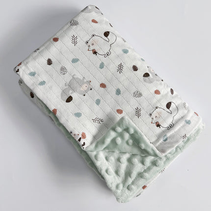 HOMIE Snuggle Soft Minky Baby Blankets/Ultra-Soft Minky Dot Fabric & Cute Cartoon Prints【110x150cm】