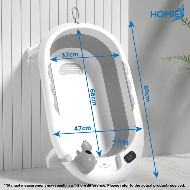 OCEAN Stand Foldable Bathtub with Thermometer