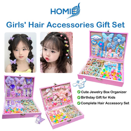 HOMIE Girls' Hair Accessories Gift Set -Cute Jewelry Box/Birthday Gift/Perfect for Styling Hairstyle
