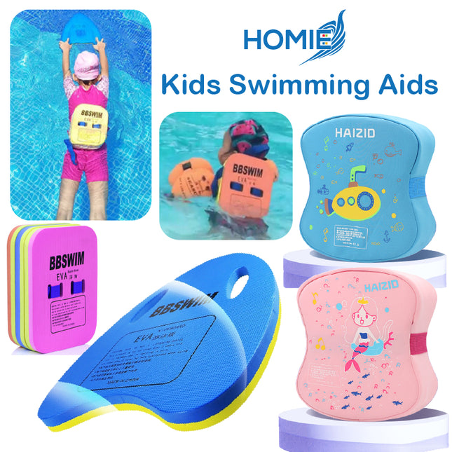 HOMIE Kids Swimming Aids/EVA Foam- Back Floating Board or Belt/Zipper Backs Float/A-Shape Swim Stick