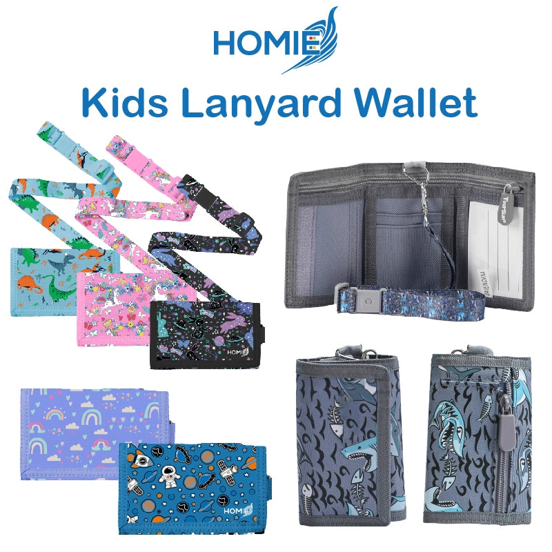 HOMIE Kids Lanyard Wallet/Multifunctional Compartments High Quality Wallet/Lightweight/DurableZipper