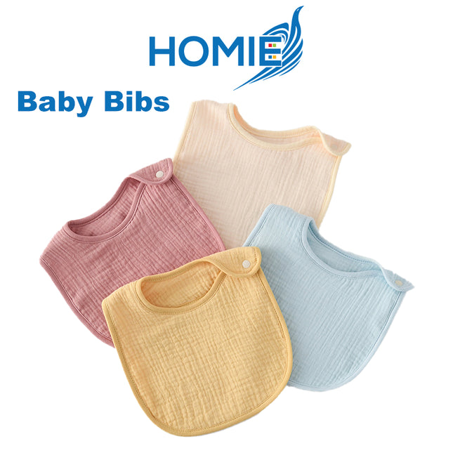 HOMIE Unisex Muslin Baby Bibs – Soft & Absorbent
