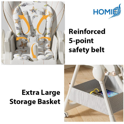 HOMIE Multifunctional Children Tableware/Double Layer Dinner Plate/Height Adjustable/One-Key Folding