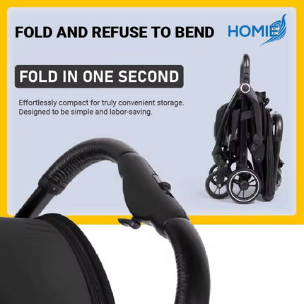 HOMIE Automatic Folding Baby Stroller/Lightweight/Soft & Breathable/MultiGear Adjustment/Large Space