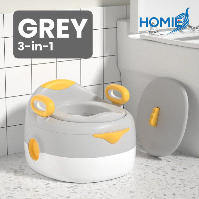 HOMIE 3-in-1 Multifunctional Baby Potty Training Toilet / Seat & Stand Stool / Safe PP+TPE & Comfort