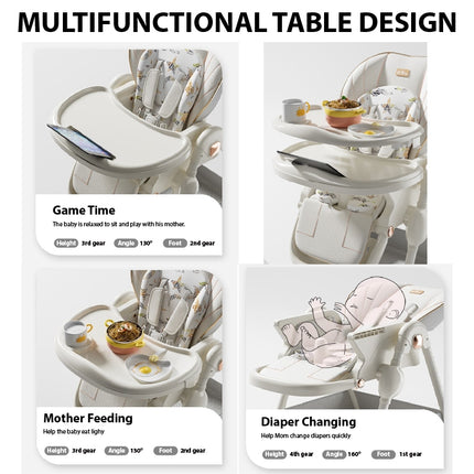 HOMIE Multifunctional Children Tableware/Double Layer Dinner Plate/Height Adjustable/One-Key Folding