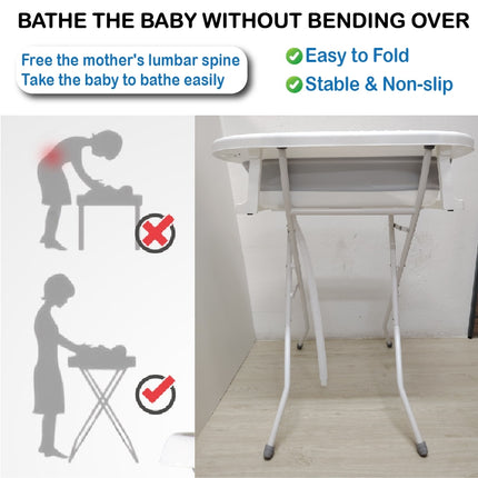 ECO Stand Foldable Bathtub with Thermometer & Bath Seat/Drain Pipe (Full Set)/ Without Bending Over