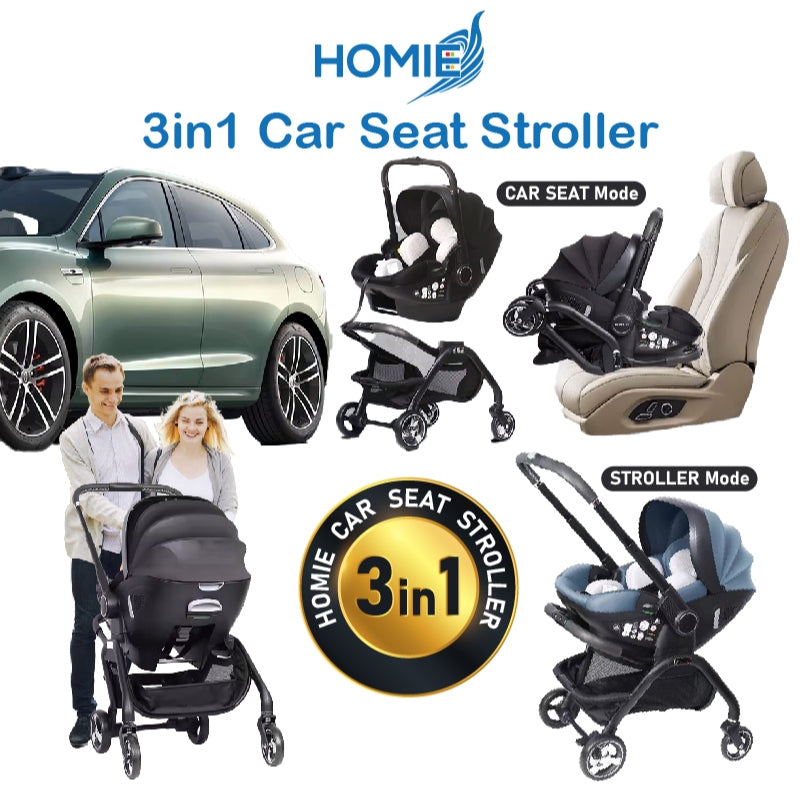 HOMIE 3in1 Car Seat Baby Stroller/Multifunctional Smart CarSeat Adjustable Fold Detachable Stroller