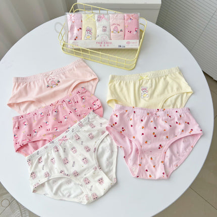 Girl Kids Soft Cotton Underwear/Cute Design/ Soft/ Breathable/ Durable/ Reusable (1 set 5 pcs)