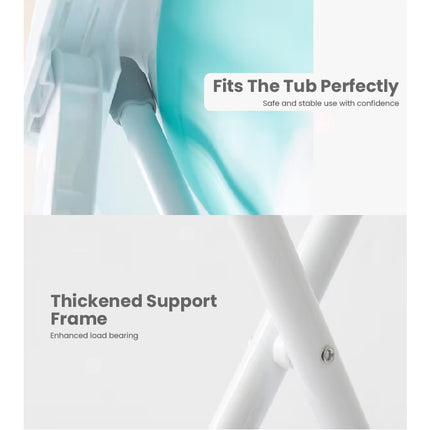 ECO Stand Foldable Bathtub with Thermometer & Bath Seat/Drain Pipe (Full Set)/ Without Bending Over
