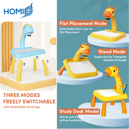 HOMIE Projection Painting Art Drawing Table/Musical Sketchpad/Educational Early Learning Board Desk