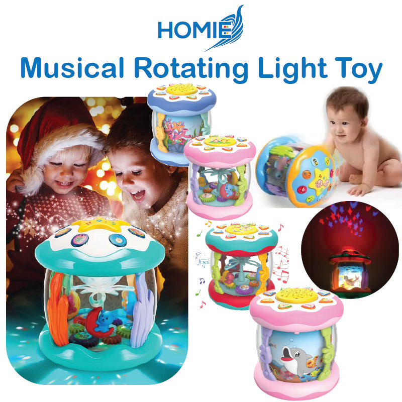 HOMIE Musical Rotating Light Toy/Interior 360° Auto Rotate Projection Switching/Multiple Music Drum