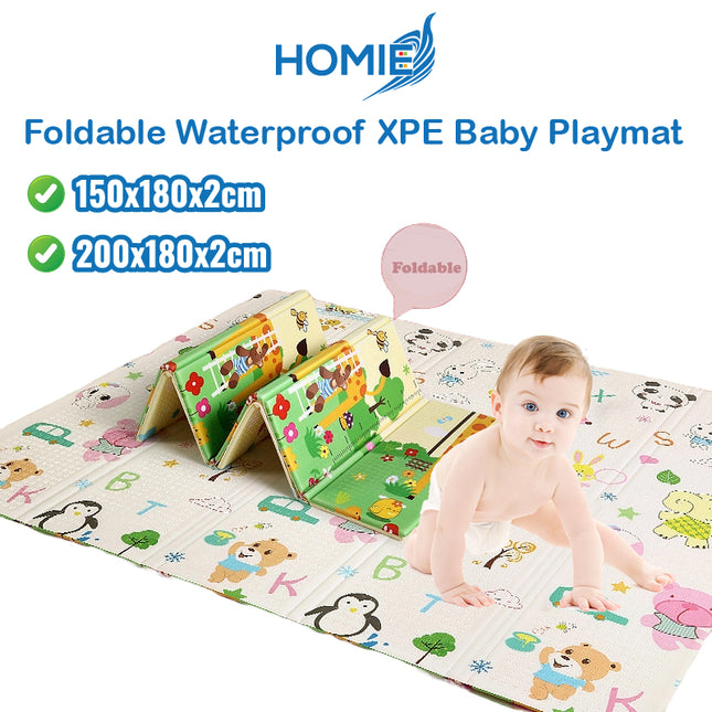 Foldable or Roll XPE Baby Play Mat / Double Side Crawling Sleeping Large Waterproof Playmat