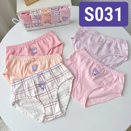 Girl Kids Soft Cotton Underwear/Cute Design/ Soft/ Breathable/ Durable/ Reusable (1 set 5 pcs)