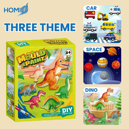 HOMIE Creative Kids DIY 3D Plaster Art Kit/Handmade Gypsum Mould Filling and Coloring Painting Game