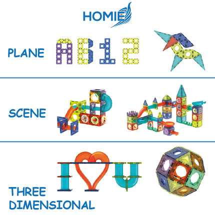 HOMIE Magic Magnetic Building Blocks Running Ball-STEM Learning/Marble Run Set/Creative Toy/Age 3+