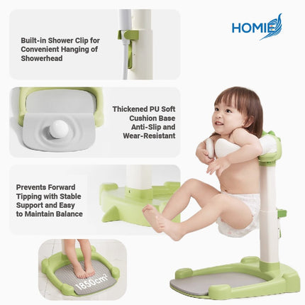 Baby Stand Shower Support / Bath Stand Rack Tool/Height & Armrest Range Adjustable