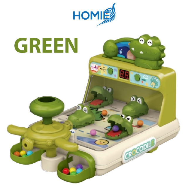 HOMIE Pinball Machine Crocodile Shooting Games/Music Light Score Marble Competition Challenge/3+Age
