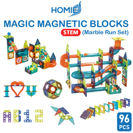 HOMIE Magic Magnetic Building Blocks Running Ball-STEM Learning/Marble Run Set/Creative Toy/Age 3+