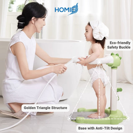 Baby Stand Shower Support / Bath Stand Rack Tool/Height & Armrest Range Adjustable