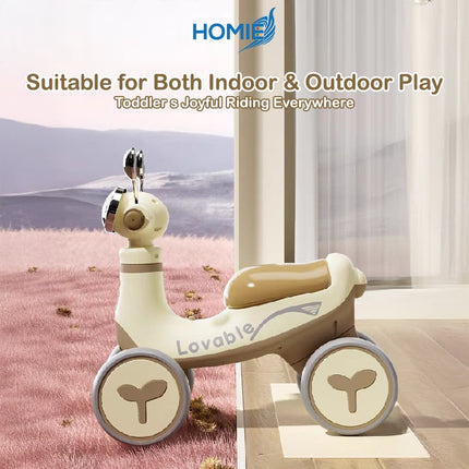 HOMIE Mini Motorcycle Scooter with music light/Sliding Balance Car for Kids/Pedal-free ride-on/1-3Y