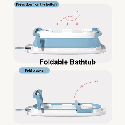 ECO Stand Foldable Bathtub with Thermometer & Bath Seat/Drain Pipe (Full Set)/ Without Bending Over