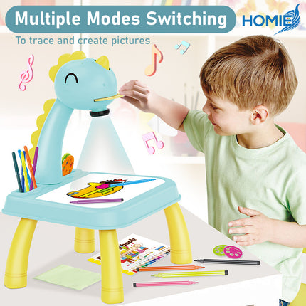 HOMIE Projection Painting Art Drawing Table/Musical Sketchpad/Educational Early Learning Board Desk