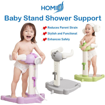 Baby Stand Shower Support / Bath Stand Rack Tool/Height & Armrest Range Adjustable