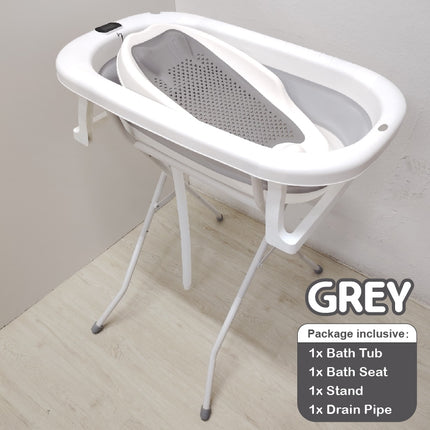 ECO Stand Foldable Bathtub with Thermometer & Bath Seat/Drain Pipe (Full Set)/ Without Bending Over