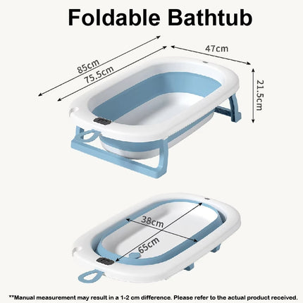 ECO Stand Foldable Bathtub with Thermometer & Bath Seat/Drain Pipe (Full Set)/ Without Bending Over