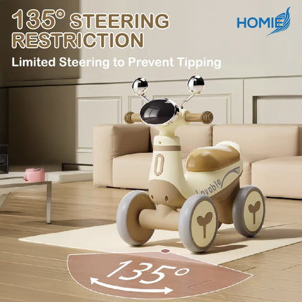 HOMIE Mini Motorcycle Scooter with music light/Sliding Balance Car for Kids/Pedal-free ride-on/1-3Y