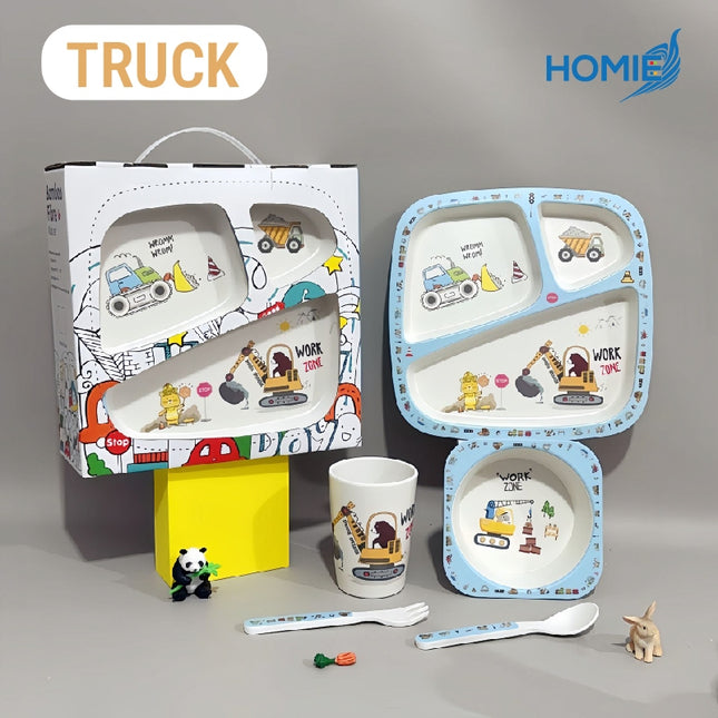 Bamboo Fibre Kids Dinnerware Set/Eco-Friendly/Dish Washer Safe/Easy Clean/Cute Design/Durable