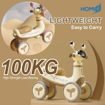HOMIE Mini Motorcycle Scooter with music light/Sliding Balance Car for Kids/Pedal-free ride-on/1-3Y