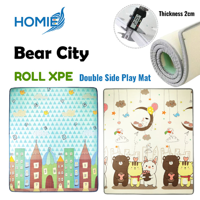 Foldable or Roll XPE Baby Play Mat / Double Side Crawling Sleeping Large Waterproof Playmat