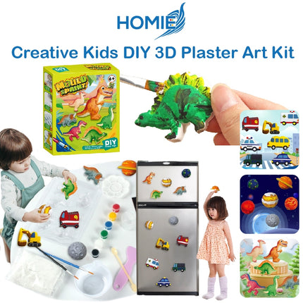 HOMIE Creative Kids DIY 3D Plaster Art Kit/Handmade Gypsum Mould Filling and Coloring Painting Game