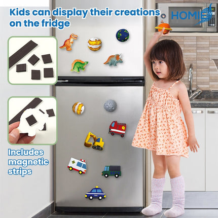 HOMIE Creative Kids DIY 3D Plaster Art Kit/Handmade Gypsum Mould Filling and Coloring Painting Game