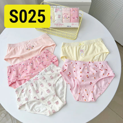 Girl Kids Soft Cotton Underwear/Cute Design/ Soft/ Breathable/ Durable/ Reusable (1 set 5 pcs)