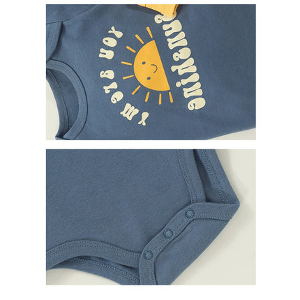 HOMIE【Cotton Baby Romper 3pcs/set】Clothes for Babies Three-Piece Set Rompers (Newborn to 9 Months)