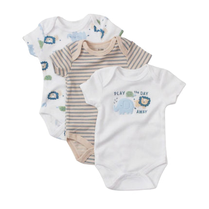 HOMIE【Cotton Baby Romper 3pcs/set】Clothes for Babies Three-Piece Set Rompers (Newborn to 9 Months)