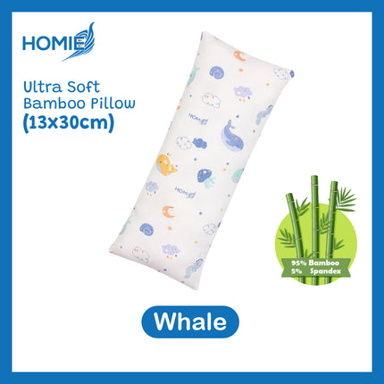 HOMIE【Ultra Soft Organic Bamboo Pillow】🏅 13x30cm   [ Breathable, Hypoallergenic & Skin-Friendly ]