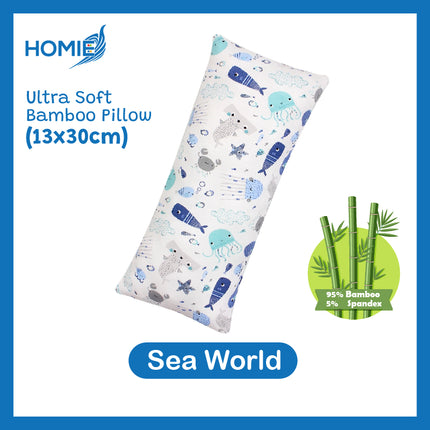 HOMIE【Ultra Soft Organic Bamboo Pillow】🏅 13x30cm   [ Breathable, Hypoallergenic & Skin-Friendly ]