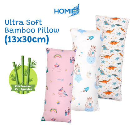HOMIE【Ultra Soft Organic Bamboo Pillow】🏅 13x30cm   [ Breathable, Hypoallergenic & Skin-Friendly ]