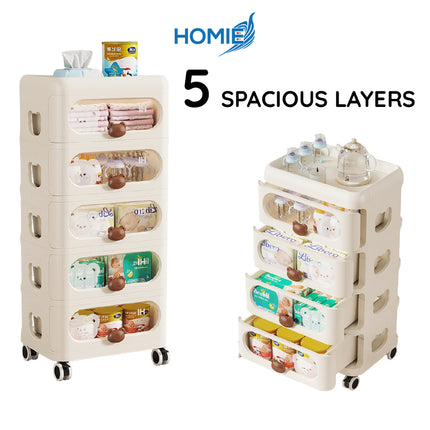 5 Layers Movable Organizer Storage Rack