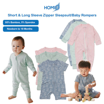 Short and Long Sleeve Zipper Sleepsuit/Baby Rompers